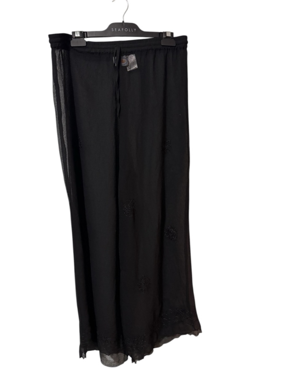 Sand N Sun Black Wide-Leg Beach Pants XL